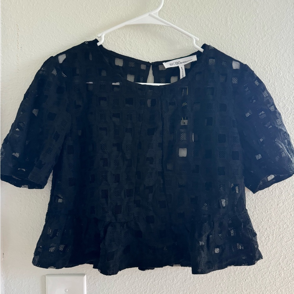 BCBGeneration Black Lace Top